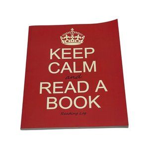 KEEP CALM AND READ A BOOK Reading Log Tracker for Book Record Red NWOT